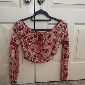 Poupette St. Barth Red Floral Blouse